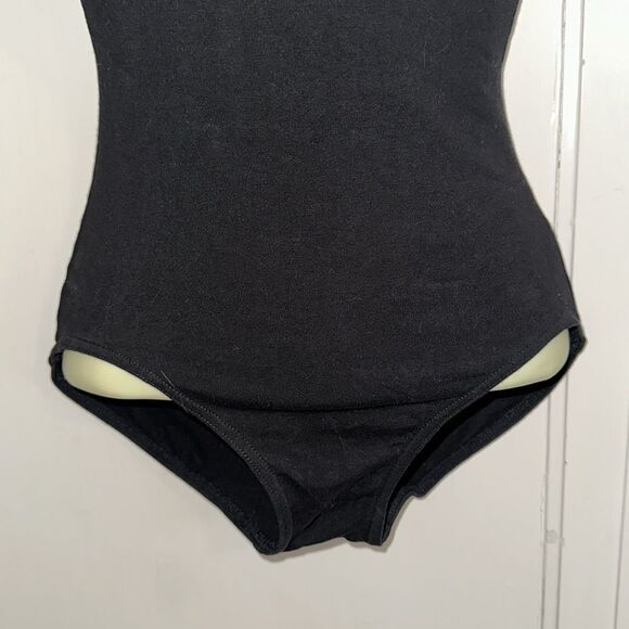 Capezio black short sleeve cotton/spandex leotard - Picture 3 of 8